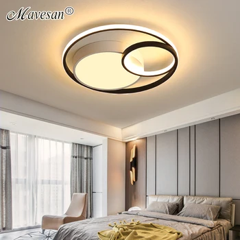 

Modern Ceilling Light LED Round Gray Color And White Black Color Living Room Warm Romantic Bedroom Hall Lamps Study Room Lamps