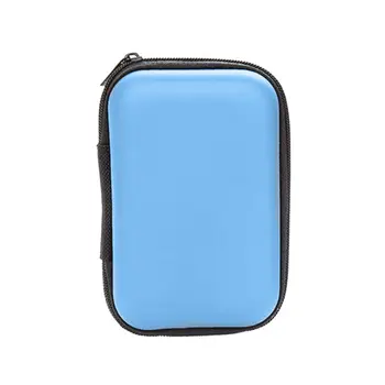 

Portable PU Zippered Pouch Earphone Case USB Organizer Pink/Red/​Sky Blue/Black​ Headphone Data Cable Storage Bag