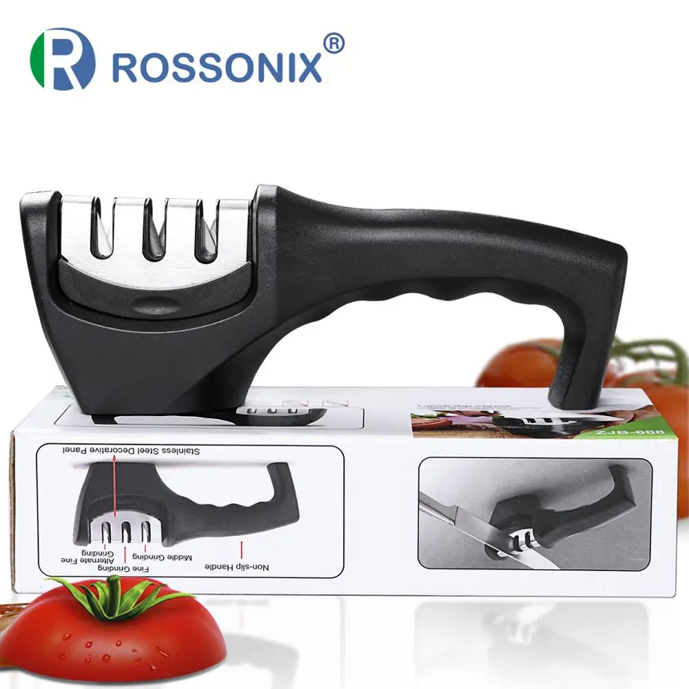 Rossonix 3 этапа профессиональная точилка для ножей Кухня Заточка камня вольфрамовый