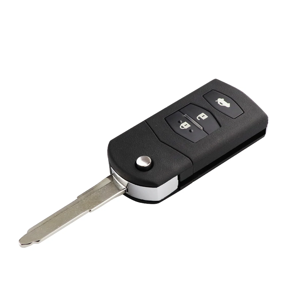 Keyforkess2/3/4 pulsanti portachiavi a distanza Fob Shell Flip pieghevole per Mazda 2 3 5 6 M6 MX5 CX5 CX7 CX9 RX8 con testa chiave lama non tagliata - H1e336d63117d49a9b0a095a7e52a70ccj