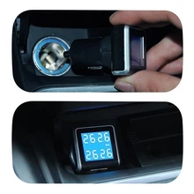 Lcd Display Tire Pressure Monitoring System Lighter Cars Motorcycle Solar Automotive 4 Sensors