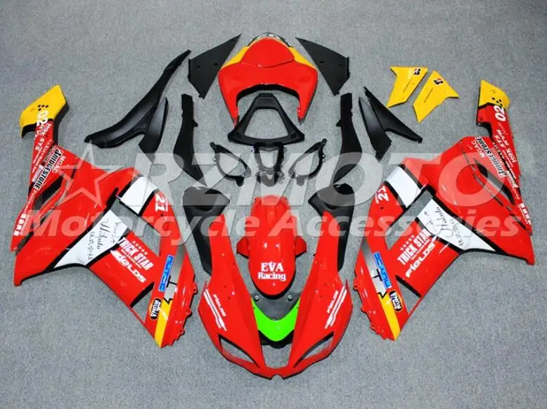 ABS мотоцикл Полный обтекатели комплект подходит для Kawasaki ZX6R 2007 2008 ZX-6R 07 08 ниндзя 636 Кузов Набор красный белый