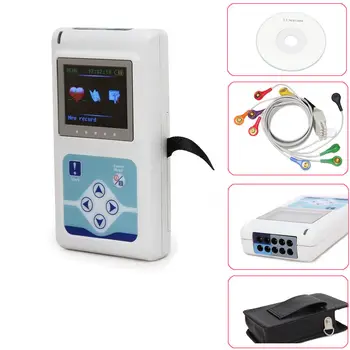 

Newest 12 channel EKG ECG Holter System Recorder Monitor ​Analyzer Software 24h Record System FDA CE