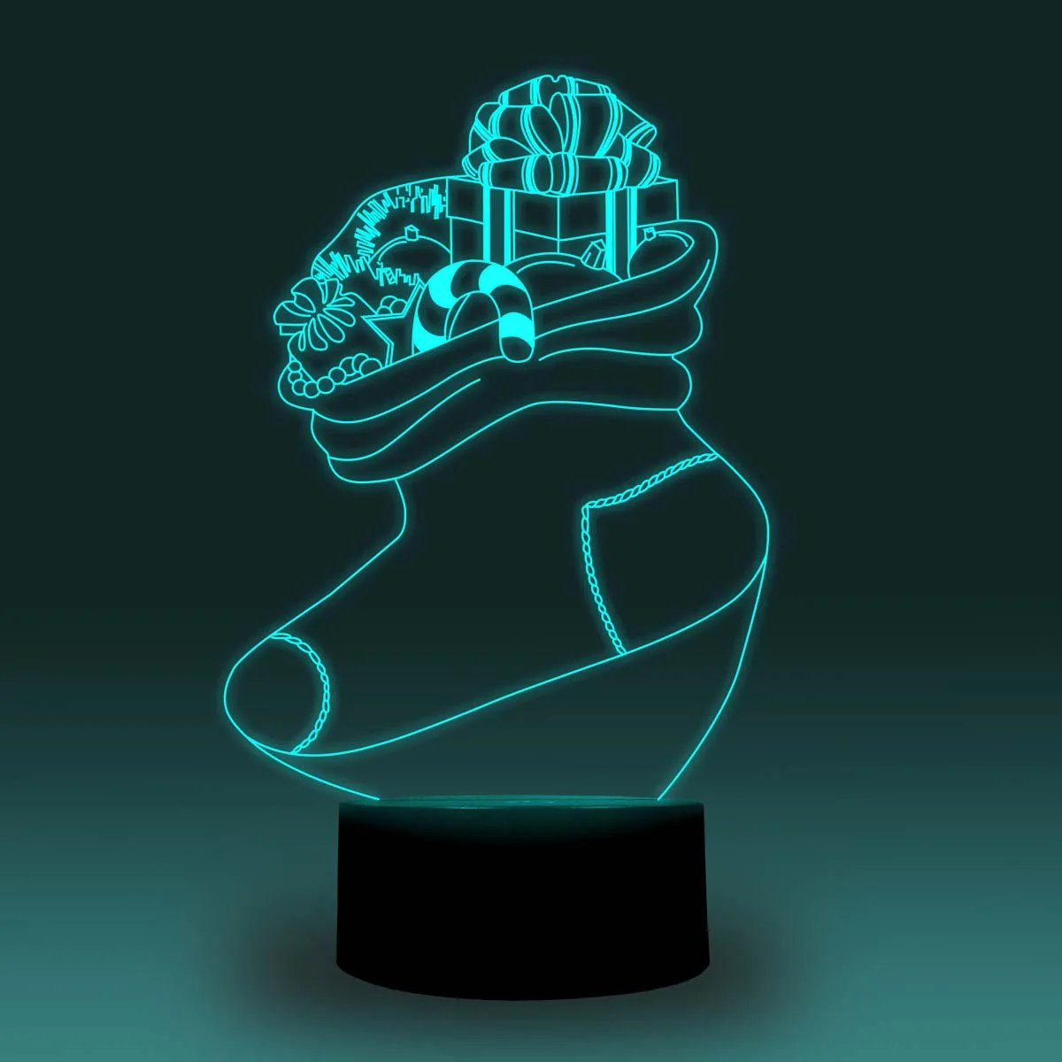 NiteApps 3D Рождество Socking ночник настольная Иллюзия украшение лампа подарок на день рождения приложение/сенсорный контроль