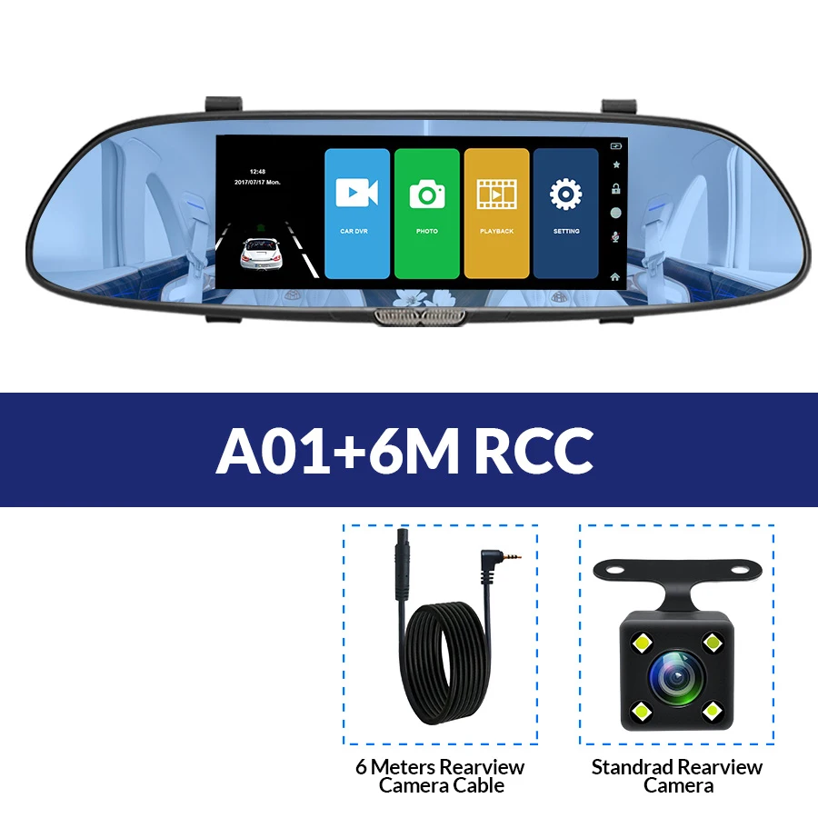 A01-6M RCC E-ACE Android gps навигация автомобильный видеорегистратор 3g Wifi камера 7 дюймов gps навигаторы 1080P видео рекордер зеркало заднего вида - Размер экрана, дюймов: A01-6M RCC