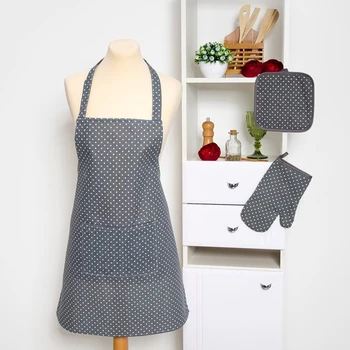 

Set Dolana apron / potholder / mitten, Pea gray, 100% PE, matting 200 g / m