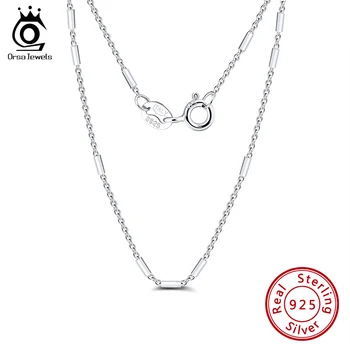 

ORSA JEWELS Men Women Italian 925 Sterling Silver Bar Cable Chain Necklace Women Sterling Silver Necklaces Chains Jewelry SC28