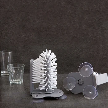 

Kitchen Removable Cleaning Brushes Kitchen Rotating Water Cup Cleaner Tools Suction Wall Glass Creative