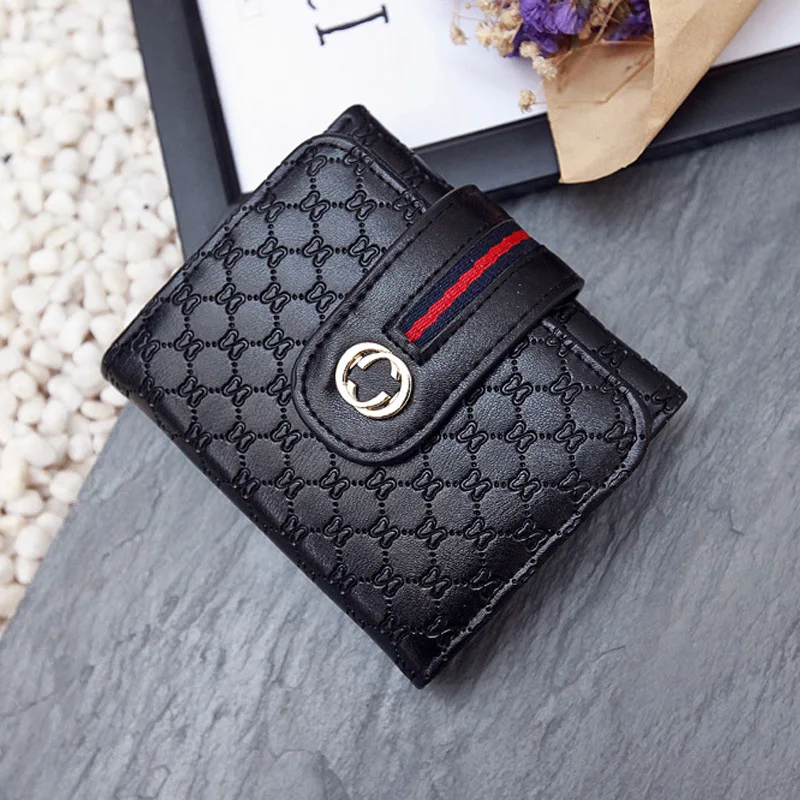 

2018 Korean-style New Style Embossing Buckle Three Fold Short Wallet