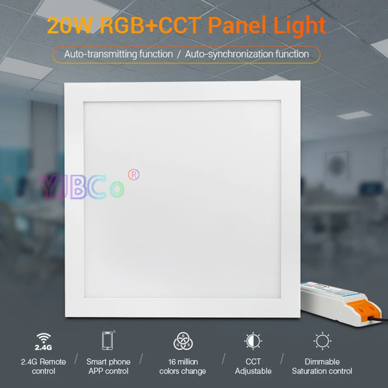 

2pcs Miboxer RGB+CCT 20W led Panel Light FUTL03 Smart Square indoor light Smartphone APP WiFi/Alexa Voice Control AC100~240V
