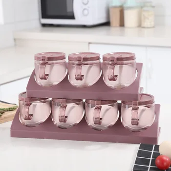 

Seasoning Bottle Bottle Kitchen Supplies Seasoning Bottle Seasoning Box MSG Salt Cans Set Combination Home Storage Plastic