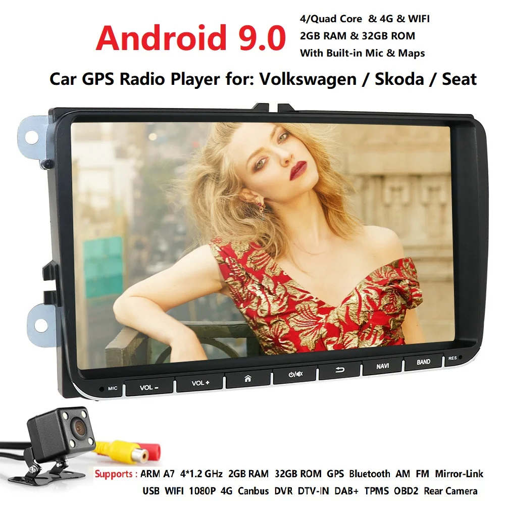 Flash Deal android 9.0 car dvd for vw passat b6 b7 golf 5 6 tiguan polo octavia rapid fabia multimedia navigation player AM FM 1080P  32GB 5