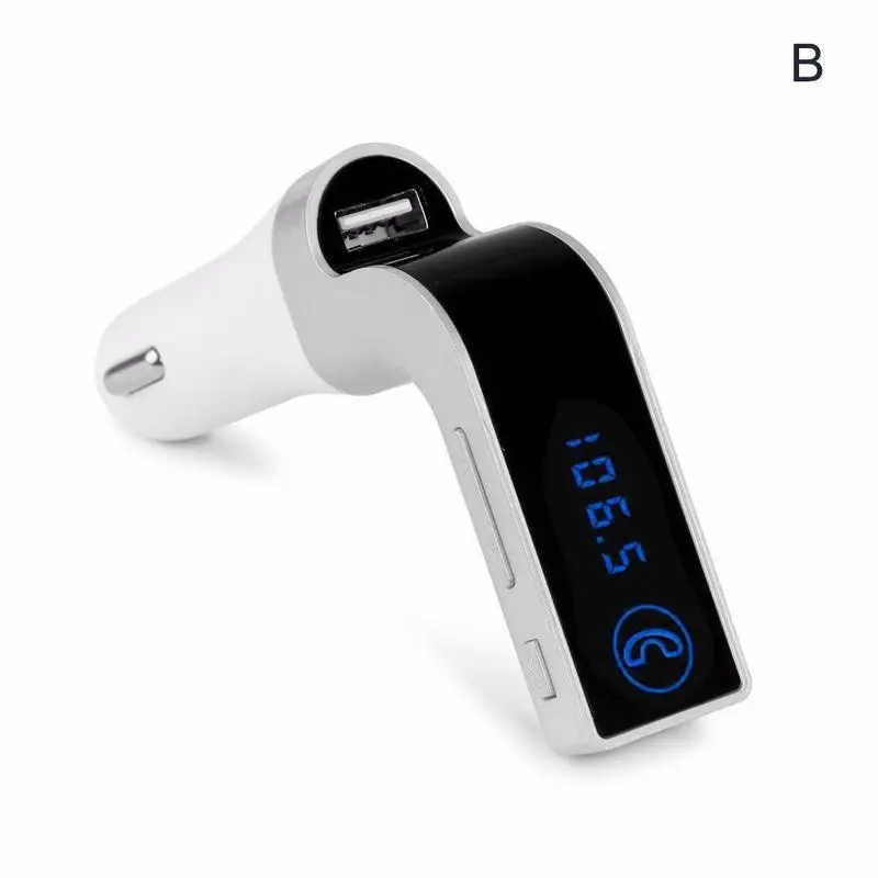 Беспроводной FM передатчик G7 Bluetooth автомобиля AUX Bluetooth автомобильный набор, свободные руки, MP3 плеер Hands Free USB ЖК-дисплей зарядных порта USB для автомобиля аксессуары 4-в-1 - Название цвета: silver