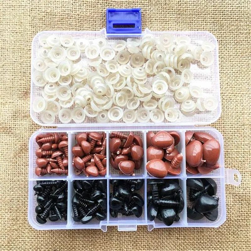 133Pcs Safety Nose Eyes Triangle Nose Plastic Eyes for Dolls Toys Crochet Bear Dolls Nose Eyes Amigurumi Making Accessories Toys — view 3