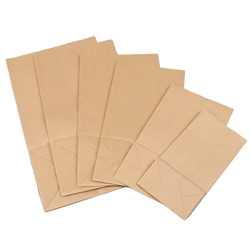 

10pcs Moistureproof Red Brown Kraft Paper Gift Bags Box Clear Window Standing Up Kraft Paper Packaging Bag with Rope Handle