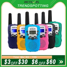 Retevis rt388 walkie talkie crianças 2 pces rádio walkie-talkie crianças presente de aniversário brinquedos para meninos meninas 100-800m gama