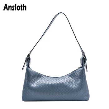 

Ansloth Retro Diamond Lattice Underarm Bags For Women PU leather Shoulder Bag Solid Color Crossbody Bag Female Luxury Bag HPS927