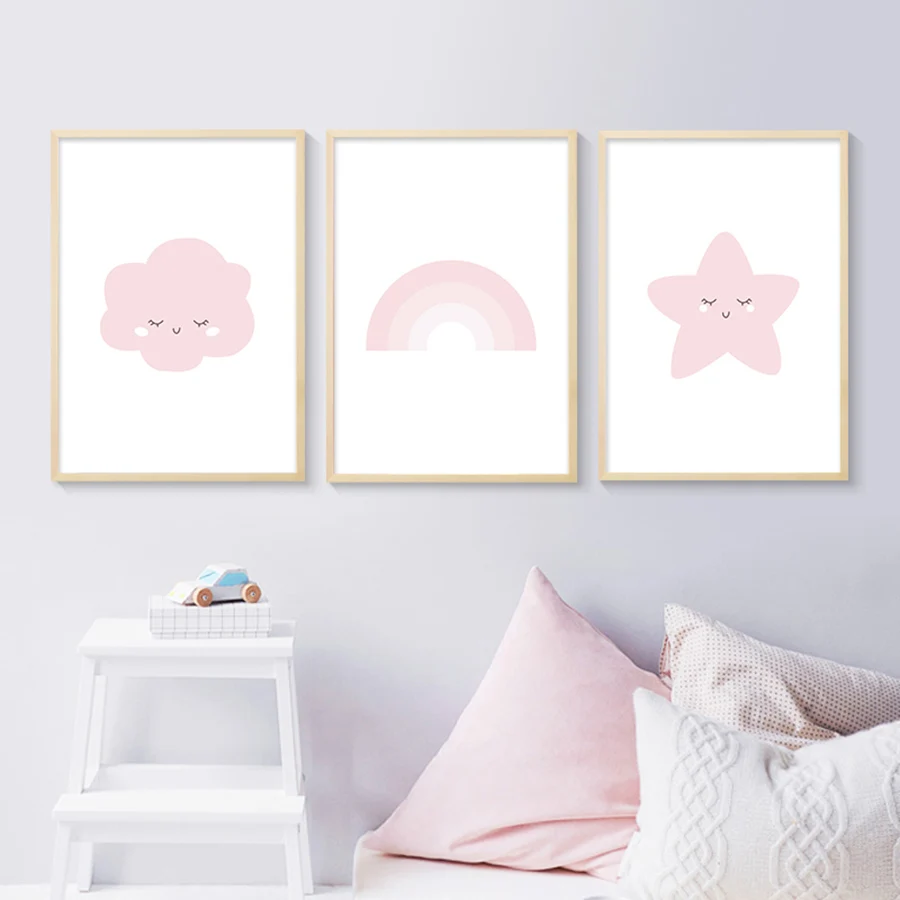 pink nursery prints