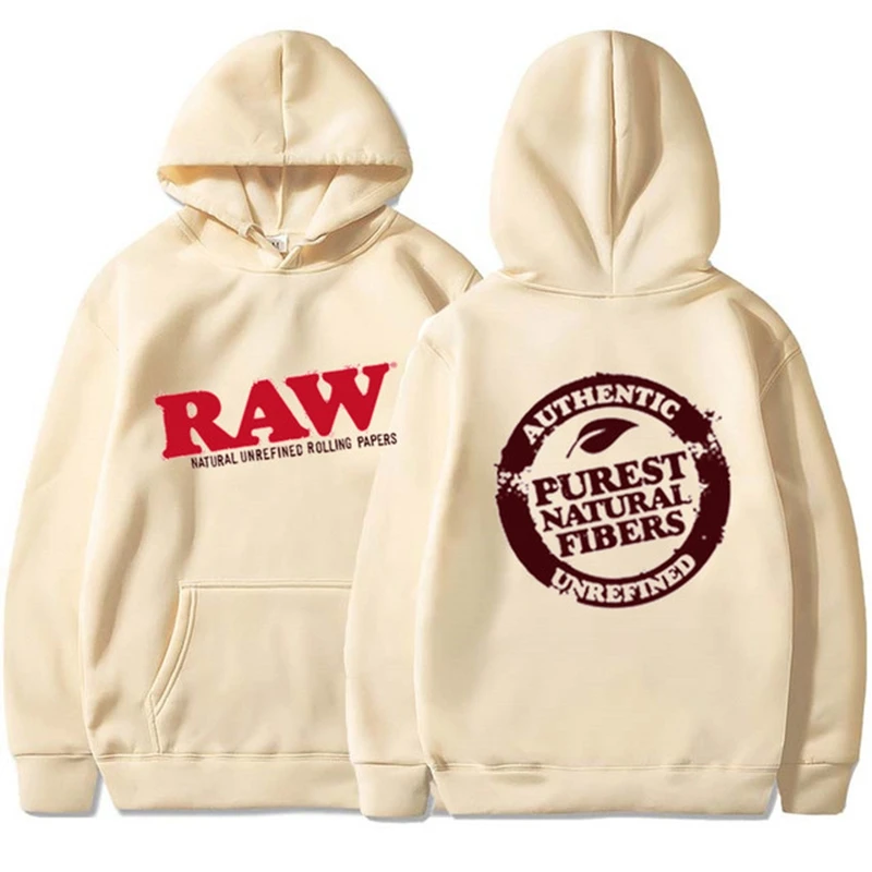 RAW Fashion Hoodie Men's Sweatshirt Polar Fleece Hooded Harajuku Hip Hop Casual Men's Ladies Hoodie High Quality Pullover Hoodie