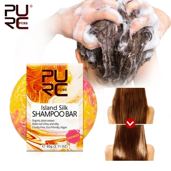 

11.11 PURC New Arrivals Organic Island Silk Shampoo Bar Handmade Cold Processed Dry Shampoo Soap Soild Portable Shampoo Bar
