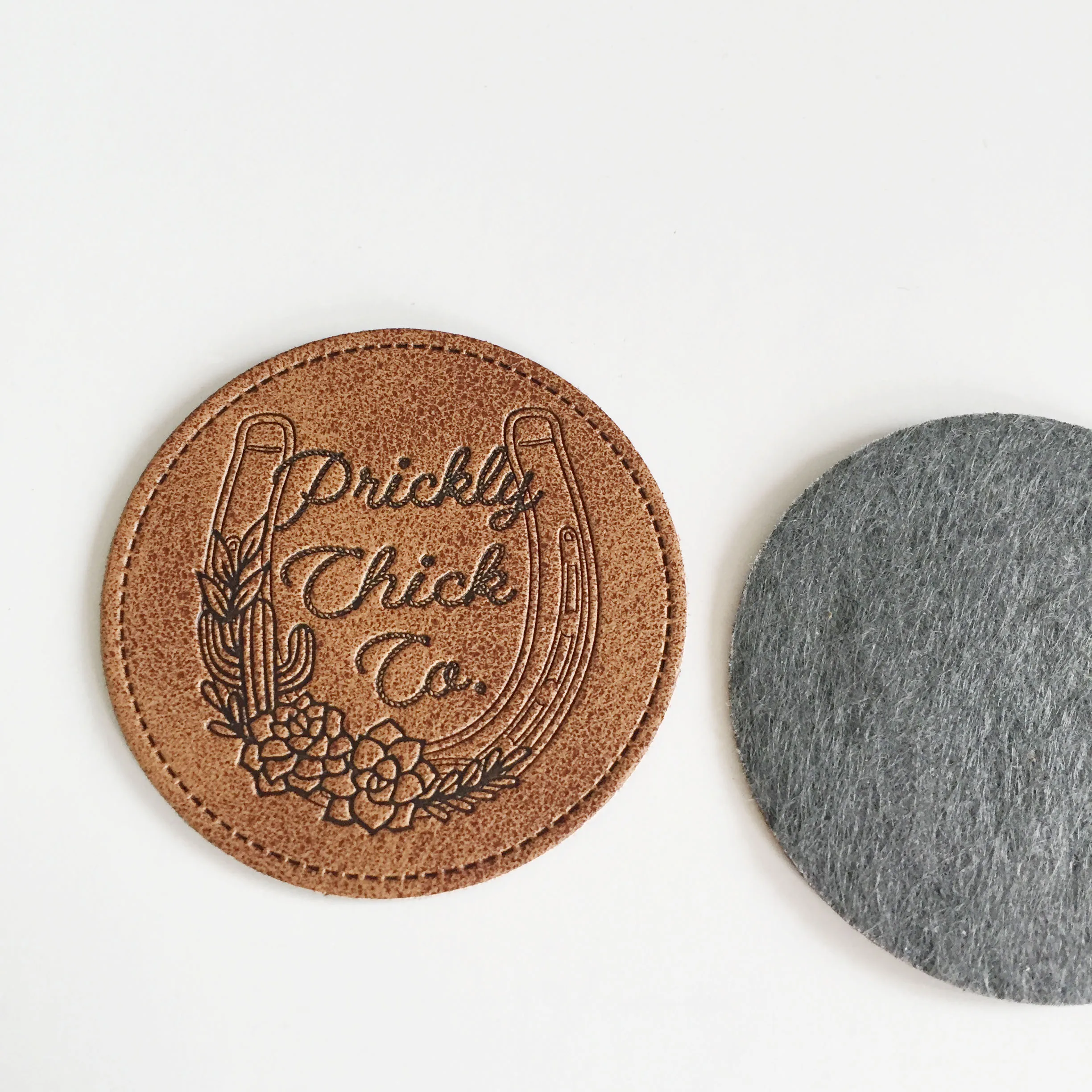 Description Picture 3 of itemPersonalised PU Leather Label Engraved Logo Sew On Patch for Garment , Jeans , Clothees ,Toys