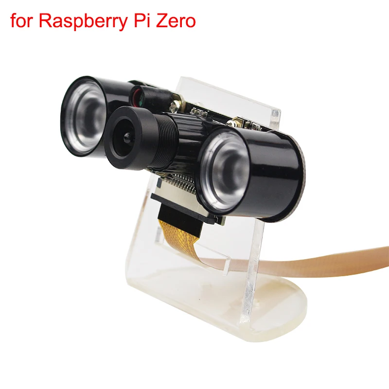 5mp камера фокусное Регулируемая Ночная камера + акриловая версия свет держатель + 2 Ir свет + Fcc комплект кабелей для Raspberry Pi 3 B Zero