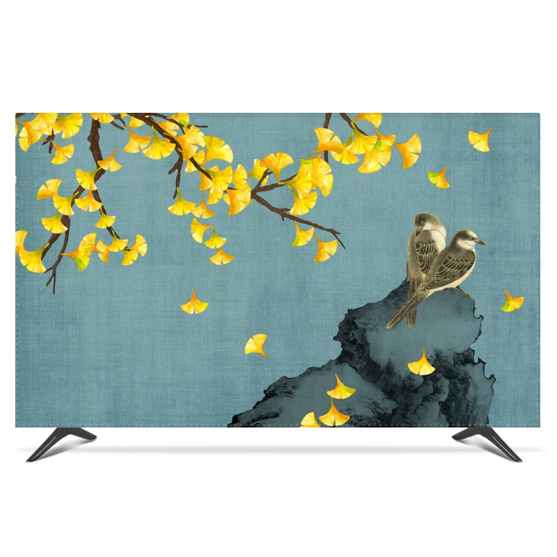 like the pic 1"-80" 22 дюймов 75 дюймов экран lcd tv PC чехол декоративный капюшон занавеска пейзаж птицы цветок дерево Montain водонепроницаемый бежевый - Цвет: like the pic