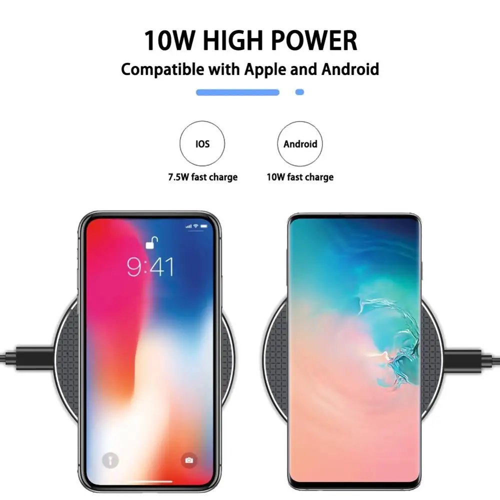 10 Вт Быстрое беспроводное зарядное устройство для iPhone 8 X XR XS Max быстрая