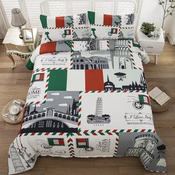 

Italy Beautiful View New Products Stamp Design Bedding Sets 2/3Pcs/Set New Style Duvet Cover Sets Single/Double /Queen Size