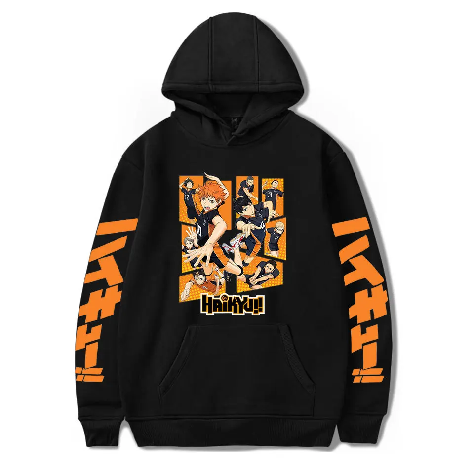 

Hot Japanese Anime Haikyuu Hoodies Men Funny Karasuno Fly High Graphic Streetwear Winter Warm Fashion Unisex Sweatshirts Male