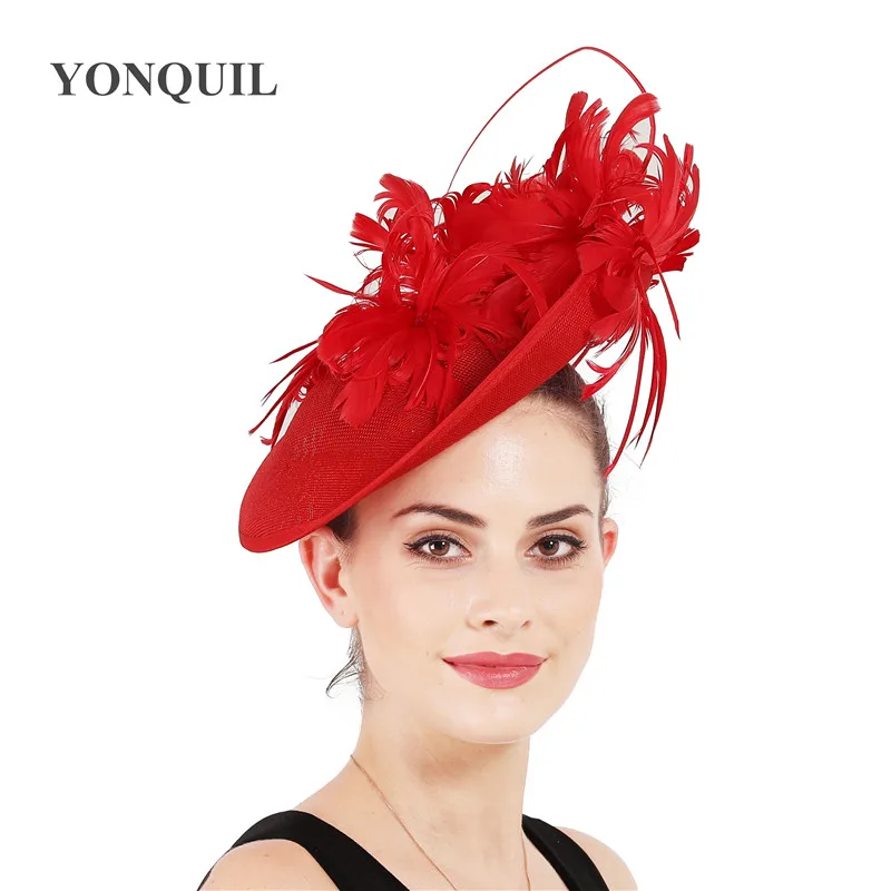 Коктейльные перья, головные уборы, Очаровательная имитация Sinamay derby kentucky, шапки для невесты, элегантные головные уборы, событие