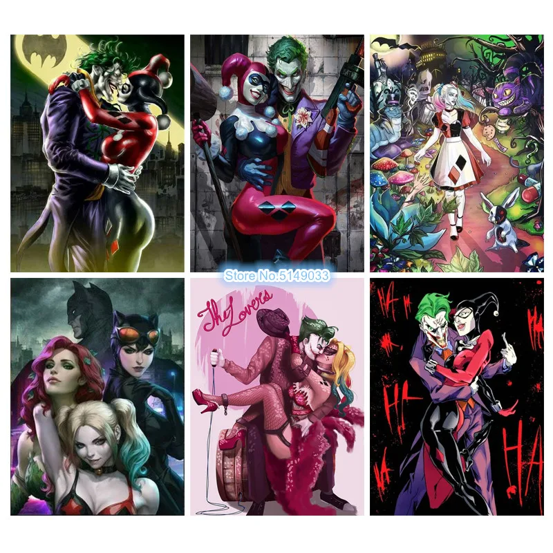 Полноформатная/круглая Алмазная мозаика Харли Квинн 5D алмазная живопись сделай