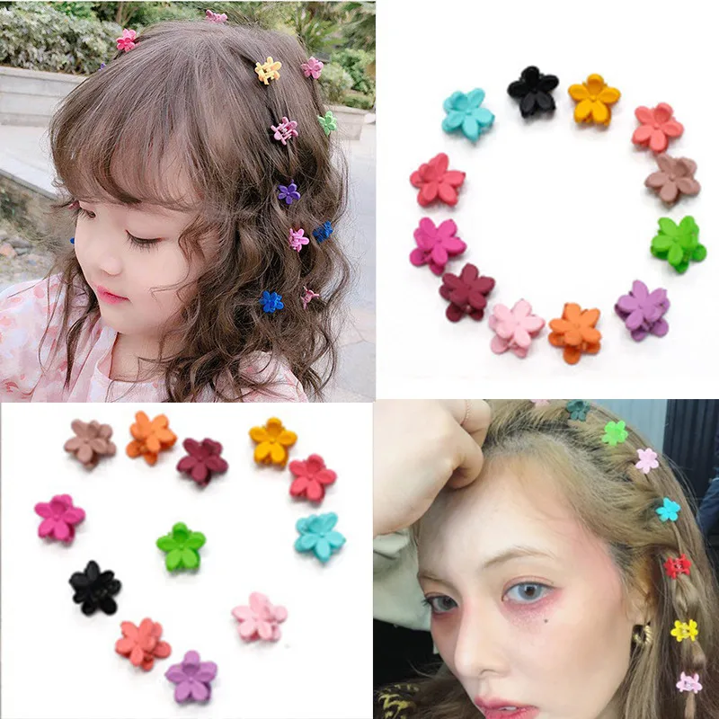 

10pc/Lot Candy Color Small Flower Hair clip Children Colorful Super Cute Claw Clip Korean Pink Girl Headdress Wholesale Price