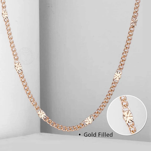 Rose Gold Chain Necklace Women  Rose Gold Chain Necklace Men - Necklace  Women 585 - Aliexpress