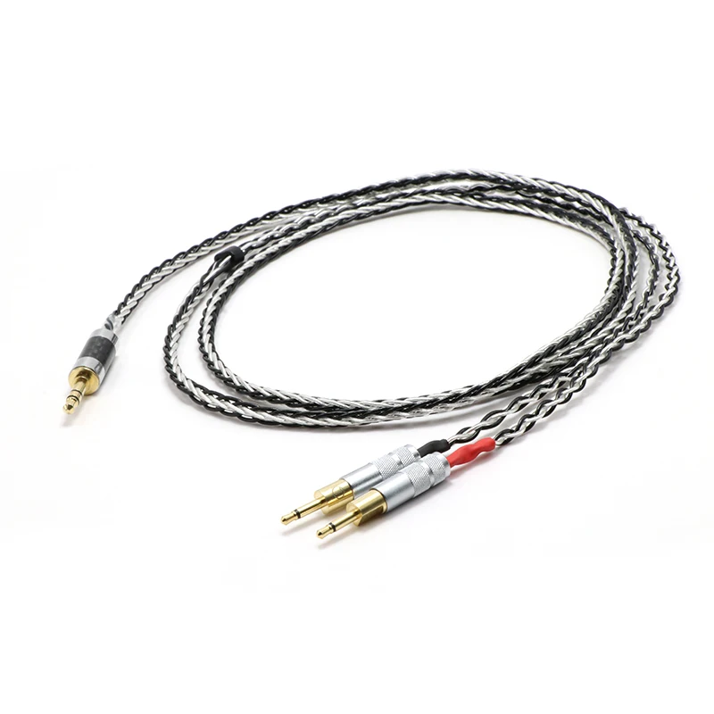 3 5mm Stereo 8 croes Silver Plated Headphone Upgrade Cable for HD700 HE400i HE1000 HE6 HE500 EDX M1060 M1060c Earphones