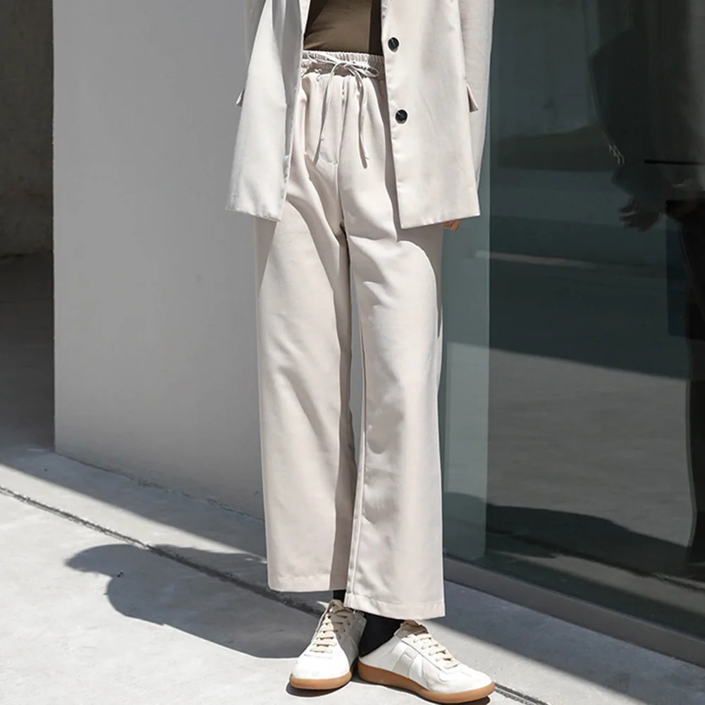 

Korean Style Women Casual Pants Autumn Spring Wide Leg Trousers Japanese High Waist Office Pants Fashion Street Wears