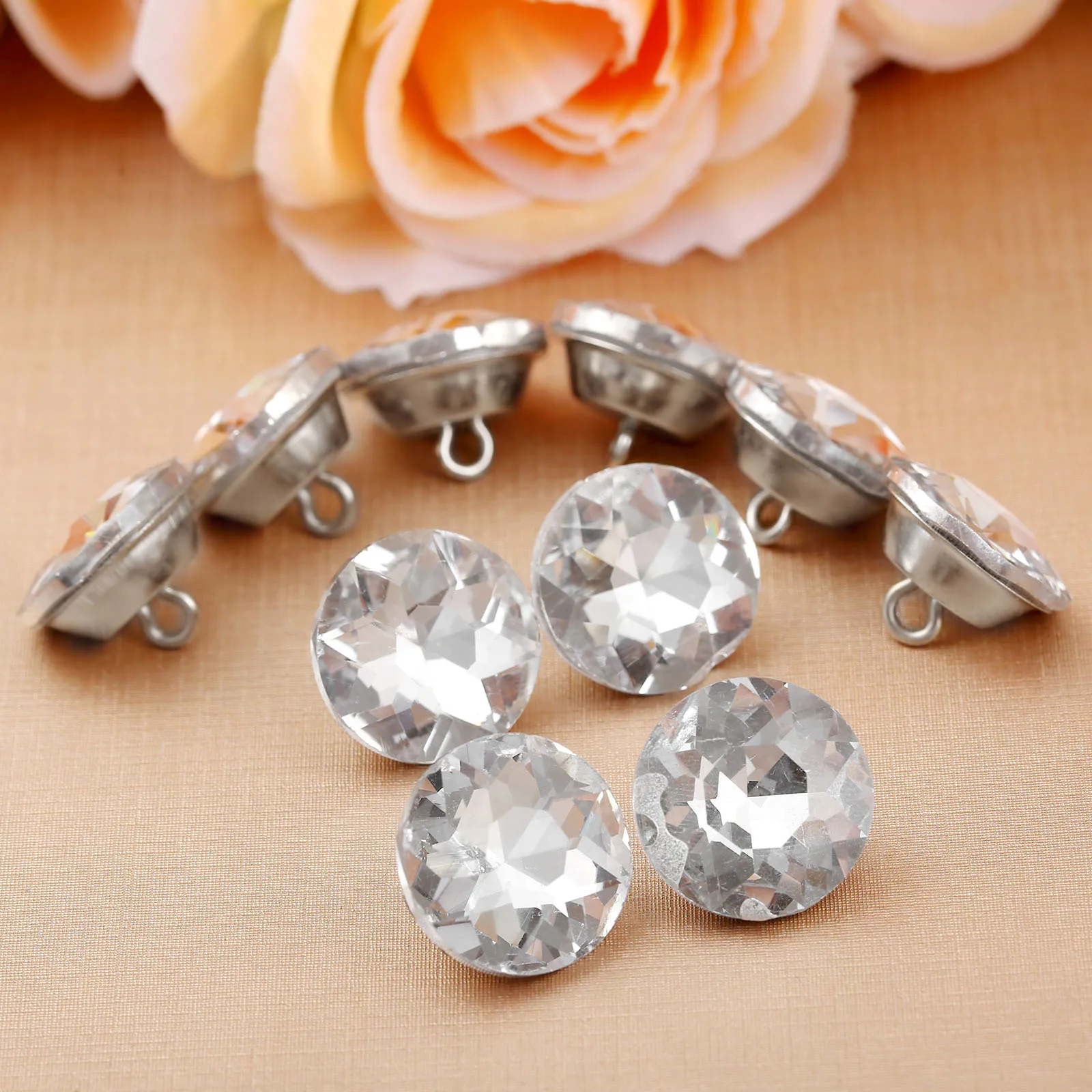 10pcs Diamond Upholstery Buttons Crystal Nails Gem Decorative Tacks Studs 20/25/30mm Craft Handmade Leather Sofa Bag Board 5
