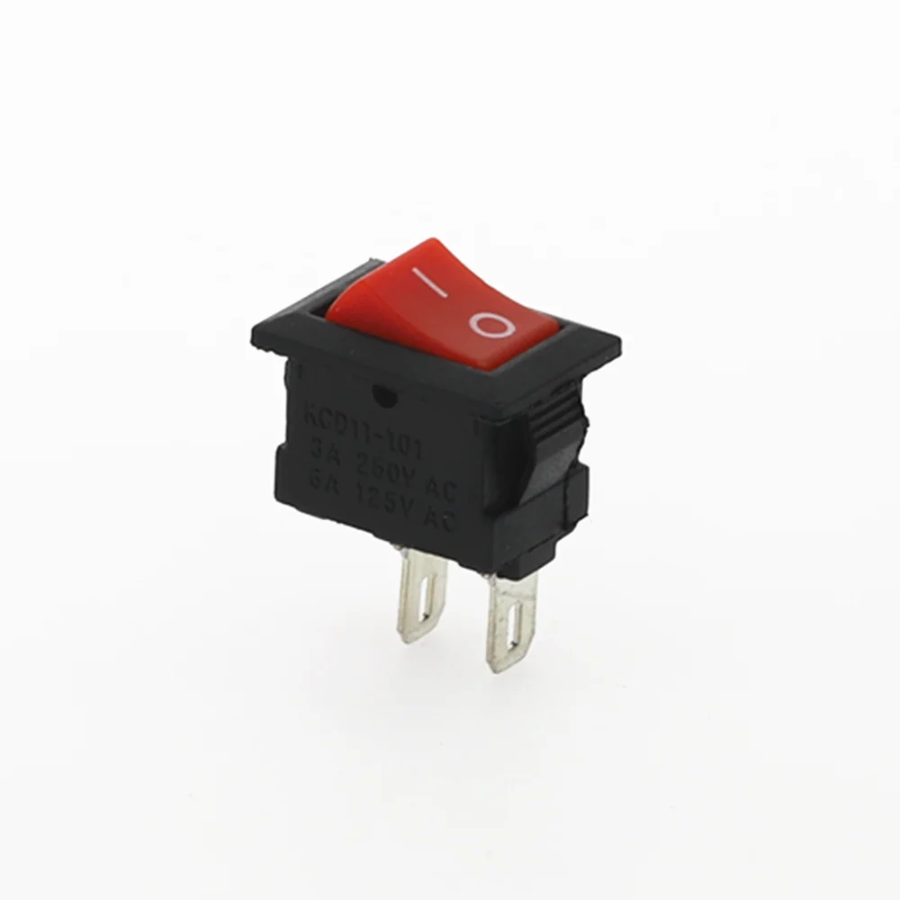 Red 100Pcs 100 шт 10*15 мм 2PIN ВКЛ/ВЫКЛ Лодка кулисный переключатель 3A 250VAC/6A 125VAC белый красный черный - Цвет: Red 100Pcs