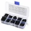 300 pcs 1 box (10 grid plastic box) M3 black hexagonal nylon spacer sleeve flat head nylon plastic spacer screw nut ► Photo 1/4