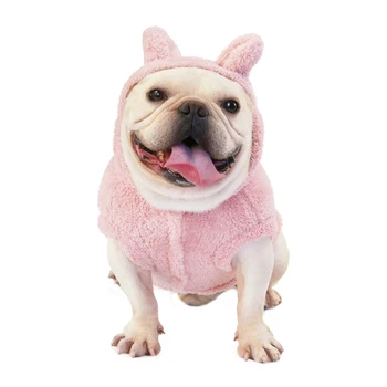 

Winter Warm Plush Clothes For Dog Cute Rabbit Ear Coat Puppy Thick Fleece Coat Dog Jacket With Hat For Small Medium Large Dogs