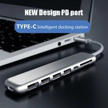 Тип-c usb Thunderbolt 3 концентратор док HDMI SD TF карта портовый концентратор для Macbookpro huawei Sumsung Xiaomi планшет OTG адаптер
