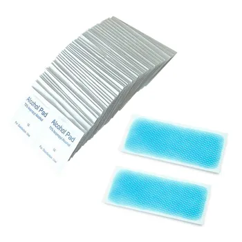 

100pcs Alcohol Prep Pads Wet Wipe Disposable Individually Wrapped Sterilization Alcohol Wipes Skin Tool with 2pcs Cooling Patch