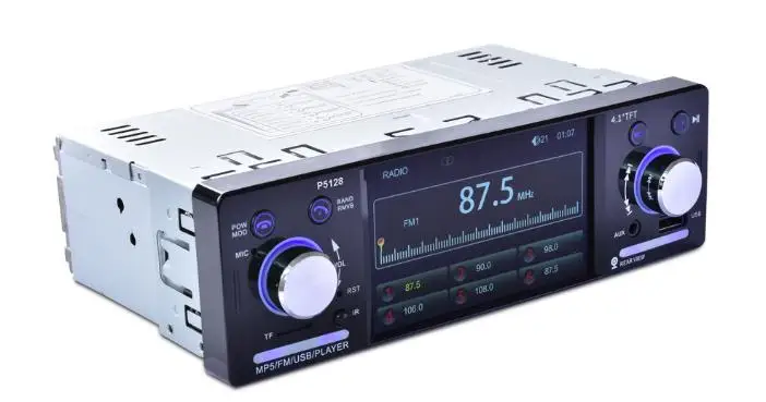 5 шт. 4,1 дюйма 1 Din HD Bluetooth автомобильный стерео радио авто MP3 MP5 музыкальный плеер Поддержка USB FM TF AUX P5128
