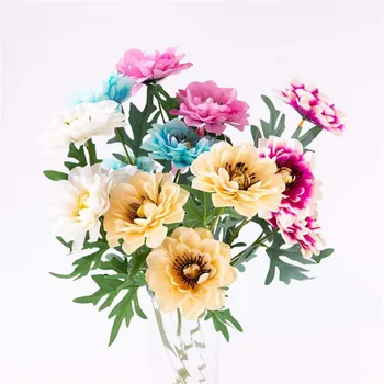 

10Pcs Fake Long Stem Echinacea (3 heads/piece) 25.98" Length Simulation Chrysanthemum for Wedding Home Artificial Flowers