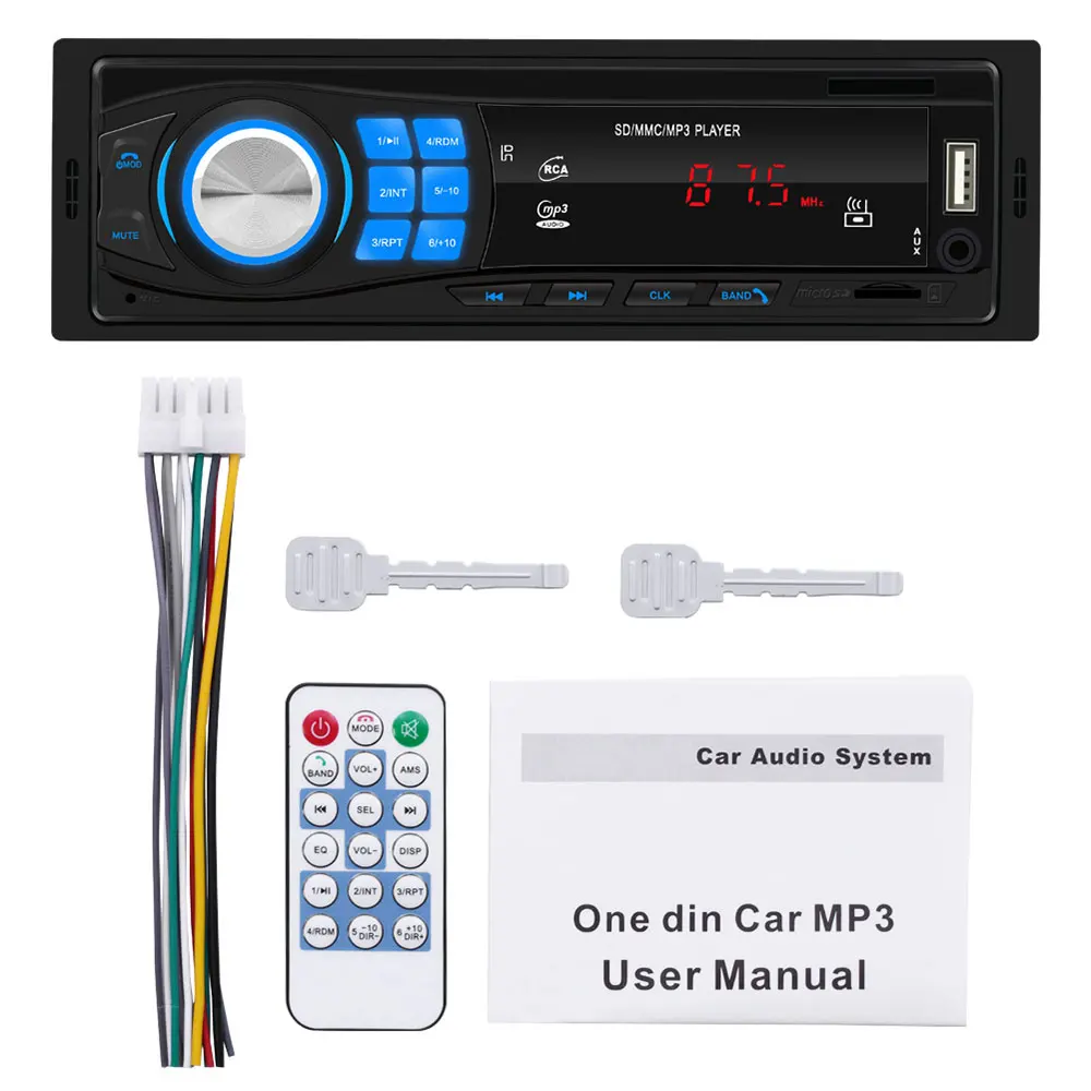 Автомобильный Радио стерео MP3 плеер беспроводной Bluetooth Handfree авто FM радио приемник Авторадио 1 din 12 в автомобильный MP3 мультимедийный плеер