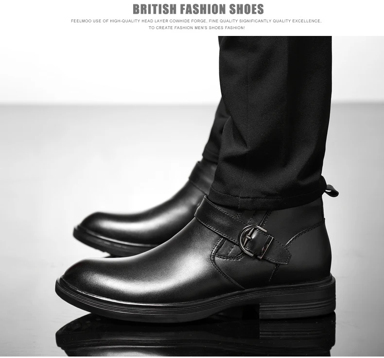Super warm winter boots men Comfortable Cow Leather boots size 36-46 Handmade winter shoes men botas hombre