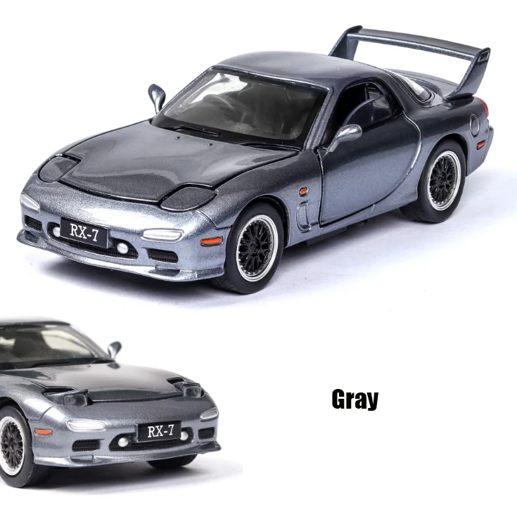 Новинка 1:32 FD RX7X литая модель автомобиля литые под давлением и игрушечные транспортные средства игрушечные машинки Детские игрушки для детей Подарки Игрушка для мальчика - Цвет: Серый