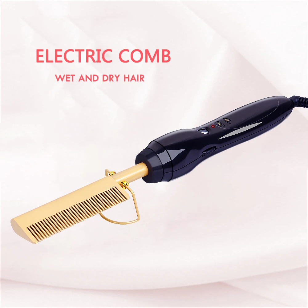 Skup Grzebień elektryczny prostownica wysoka prasa termiczna grzebień gorące prostowanie grzebień elektryczny przyjazny dla środowiska stop tytanu