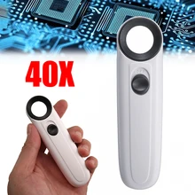 Jewelry Magnifier 40X With 2 LED Light Magnifying Magnifier Glass Jeweler Identification Jewelry Loupe Loop Tool led light magnifier