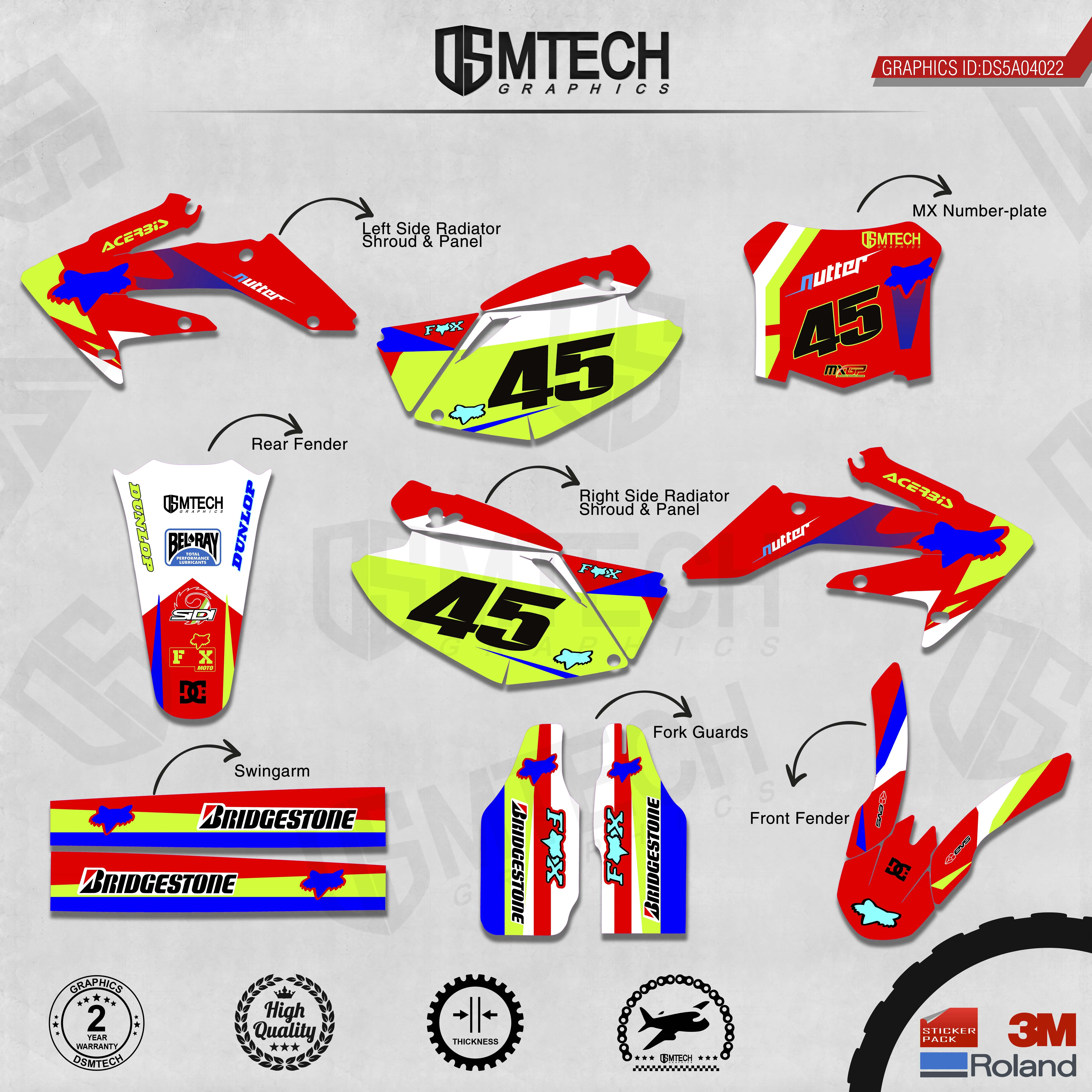 DSMTECH    ׷  Decals 3M   ƼĿ 2004-2005 2006-2007 2008-2009 CRF250R 022